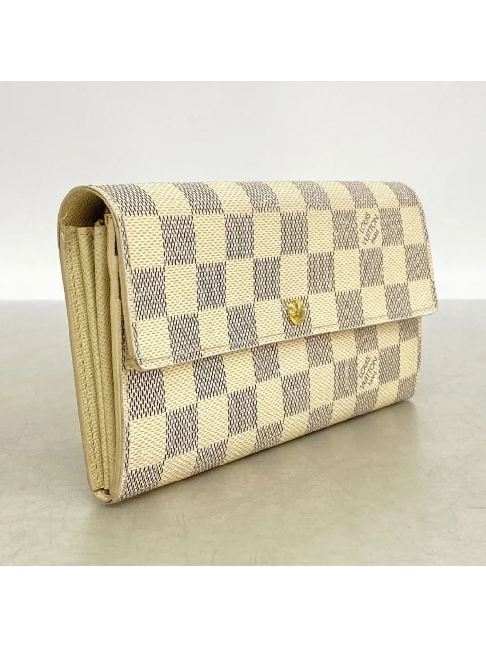 Louis Vuitton Wallet Damier Azur Portefeuille Sarah White